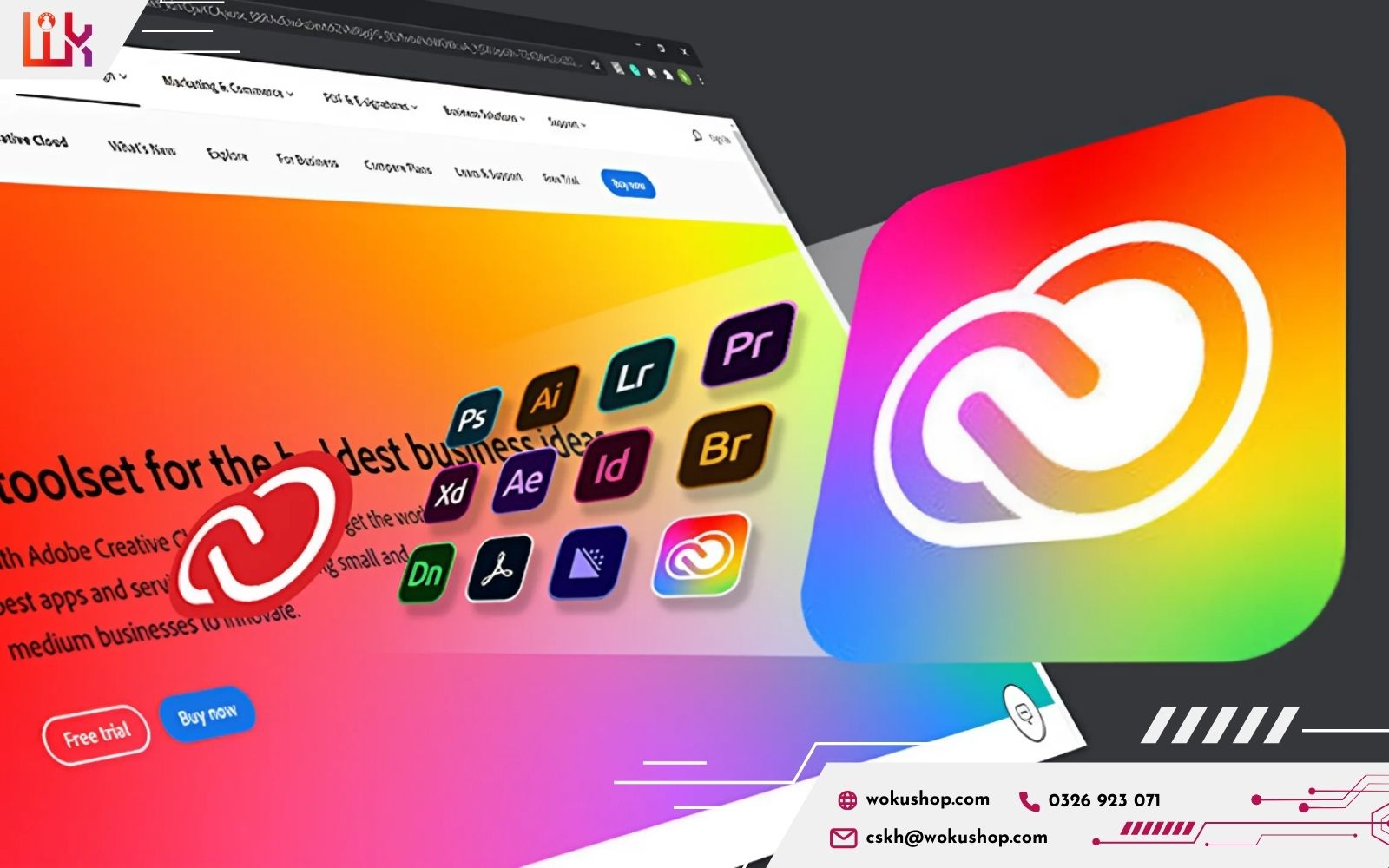 Adobe Creative Cloud Full Apps cho phép truy cập tất cả ứng dụng Adobe.