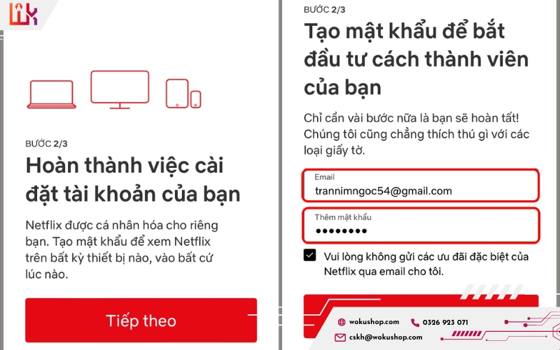 Đăng ký tài khoản Netflix ở điện thoại Android