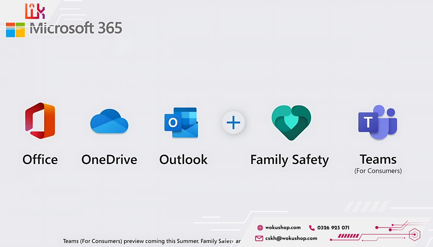 tài khoản microsoft Office 365 Family có thể truy cập nhiều ứng dụng văn phòng