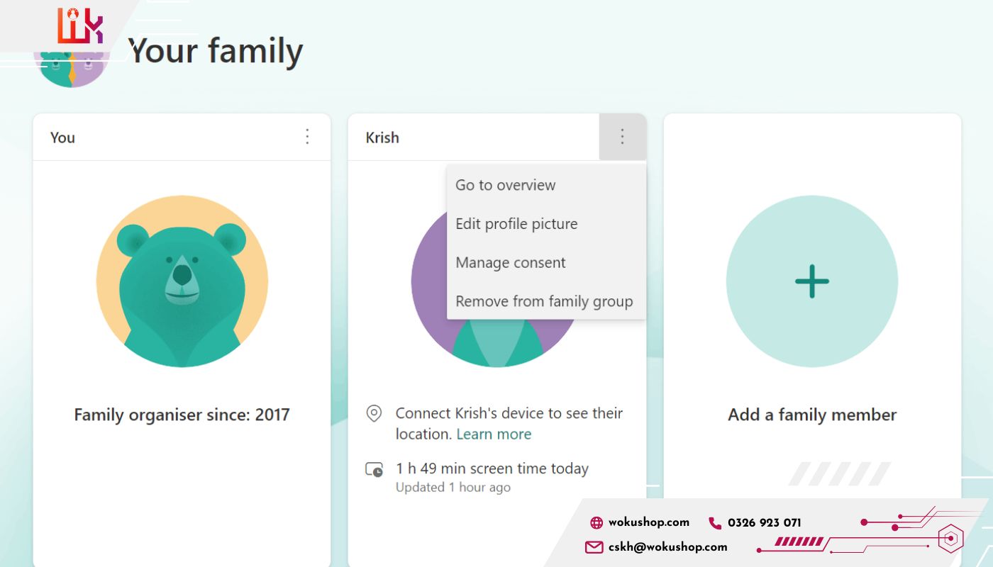 Woku Shop sẵn sàng hỗ trợ xử lý kỹ thuật nếu tài khoản Office 365 Family chính chủ gặp vấn đề