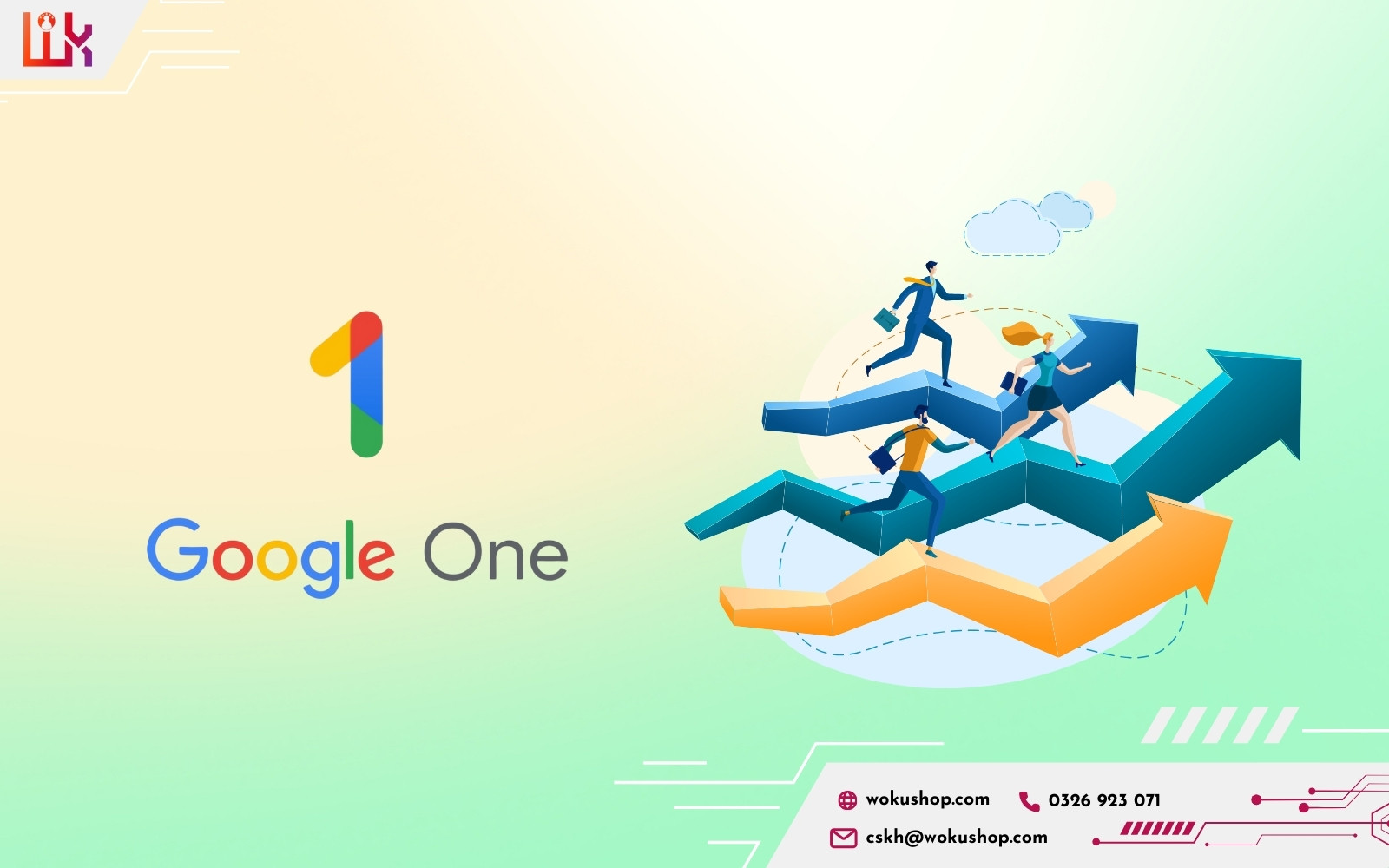 nâng cấp tài khoản Google One ở Woku Shop để trải nghiệm đầy đủ tính năng của phần mềm